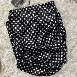 PrettyLittleThing Black and White Ruched Bubble Mini Skirt